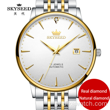 SKYSEED [Movimento de ouro atualizado] Diamond Watch Through